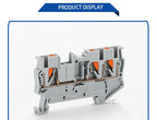 100Pcs PT2.5-TWIN Push-In Twin 3-Conductor Feed-Through Strip Wire Electrical Connector Din Rail Terminal Block PT 2.5 TW