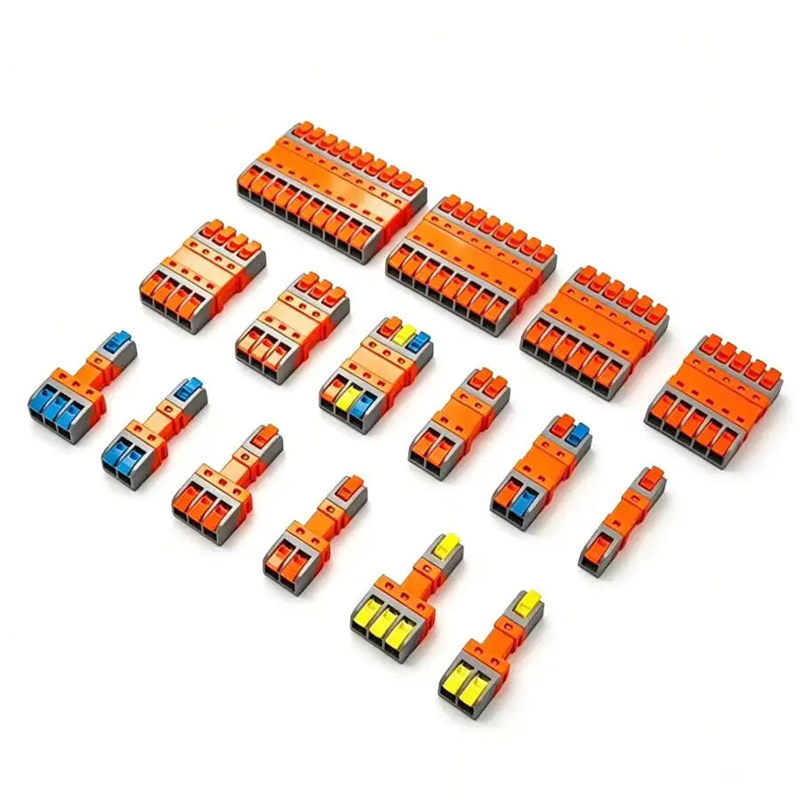 10PCS Electrical Quick Terminal Blocks Lever Universal Compact Cable LED Wire Connectors 1/2/3/4/8/10 Pins Plugable Spliceable