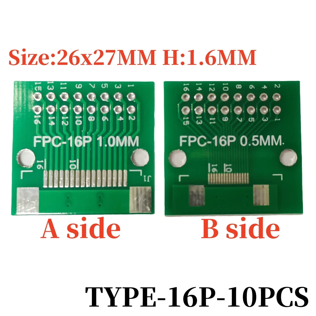 10PCS FFC/FPC Adapter Plate 0.5 to 2.54MM 4P/6P/8P/10P/12P/14P/15P/16P/20P/24P/26P/30P/32P/34P/36P/40P/45P/50P/52P/60P/80P/96P