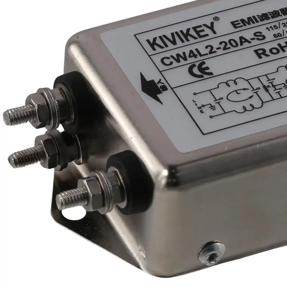 Noise Suppressor Power EMI Filter Termianl Single-Phase Line-Conditioner JREle AC 115/250V 20A CW4L2-20A-S
