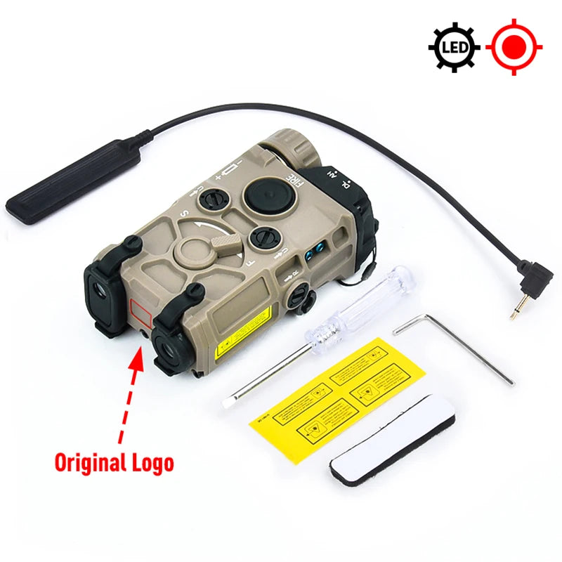 Tactical Nylon EOTEC OGL Red Dot Laser Indicator Blue Green IR PEQ-15 with OGL White Strobe Flashlight for Airsoft Gun Rifle