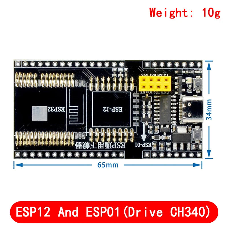ESP8266 ESP-WROOM-32 ESP32-WROVER Development Board Test Programmer Socket Downloader for ESP-01 ESP-12F ESP-07S ESP-12S ESP32