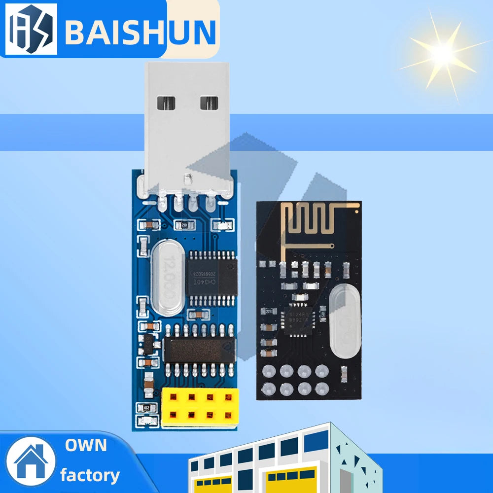 ‌CH340G USB-to-TTL Adapter + NRF24L01+ 2.4GHz Wireless Module Bundle for Arduino