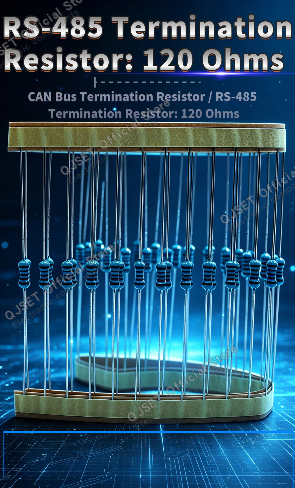 100 Pcs CAN bus terminating resistor RS-485 terminating resistor 1/4W 120 ohms 0.25W 120 ohm RS-485 communication impedance 120R