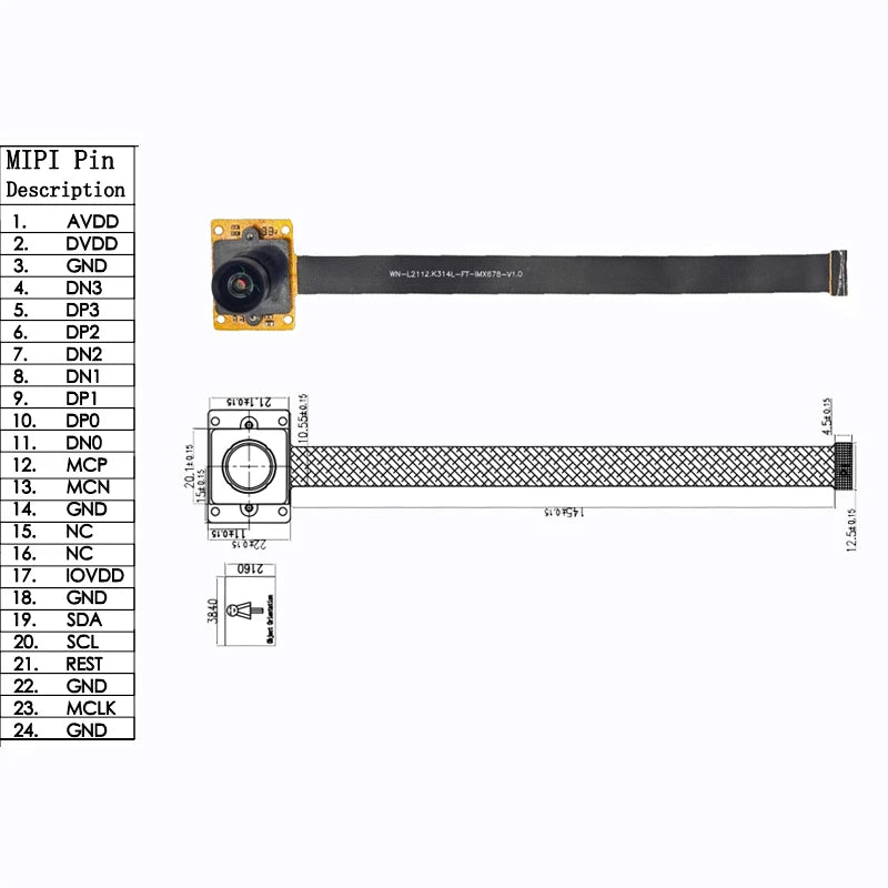 8MP IMX678 USB2.0/3.0/MIPI Camera Module, 4K 3840x2160 30FPS, 92° Wide FOV, 2D-DNR & Mic, Compatible with Windows/Android/Linux