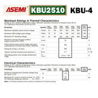 5PCS KBU2510 25A 1000V Rectifier Bridge