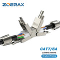 ZoeRax Cat6A Cat7 Cable Extender Junction Adapter RJ45 Connector Box RJ45 Lan Cable Extension Connector Full Shielded Toolless
