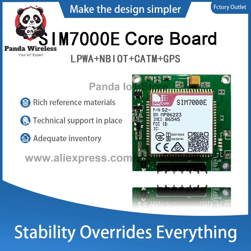 1PC SIMcom SIM7000E Core Board 4G GPS Development LPWA NB-IOT VOLTE TTL Serial Port Compatible with SIM7000 SIM800F SIM900 Kit