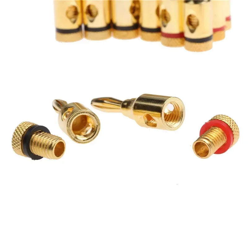 20/8Pcs 24k Gold-Plated Banana Plugs 4mm Audio Speaker Connectors for Musical Cables & Speaker Jacks Durable Pin Plugs