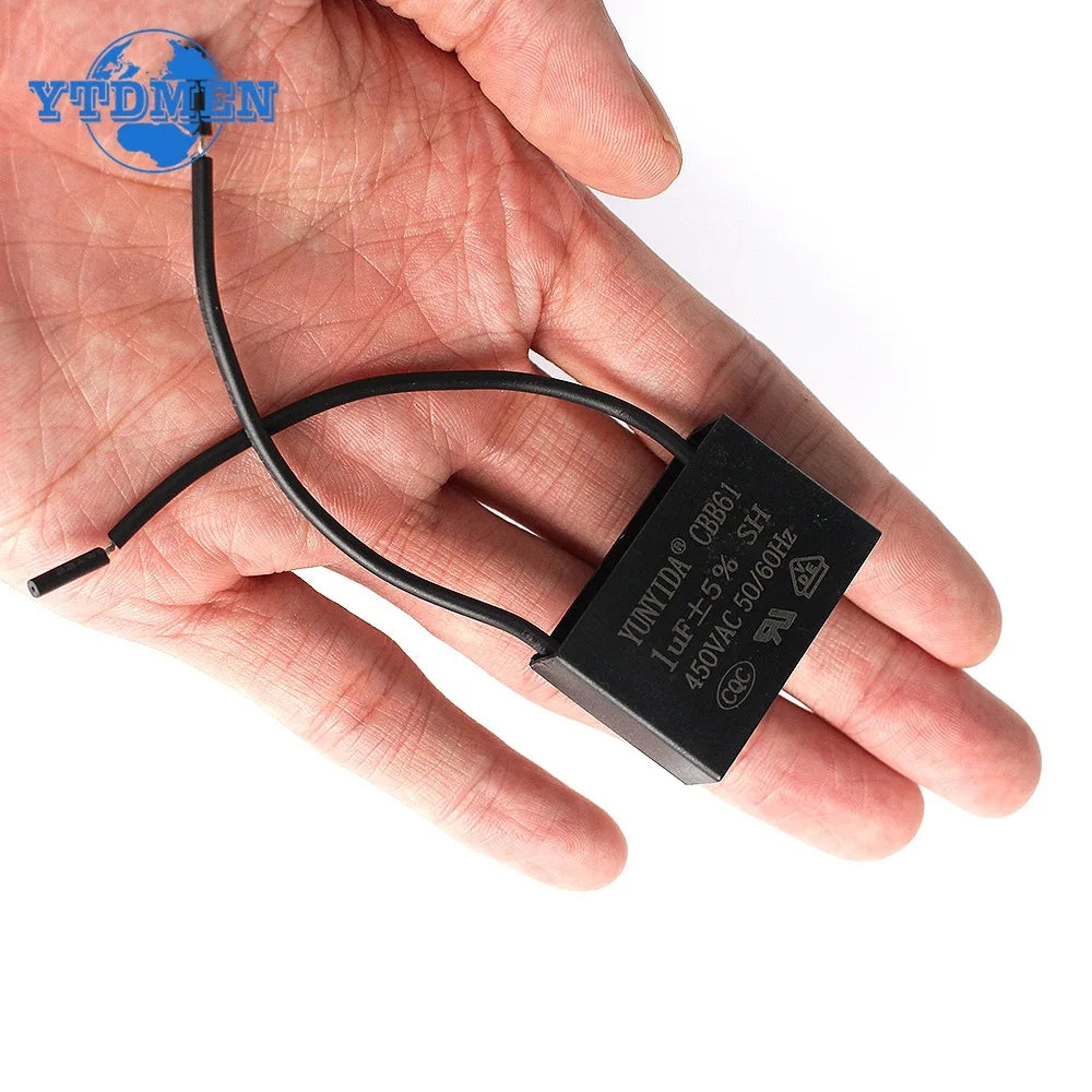 5PCS CBB61 Capacitor 450vac Fan Starting Capacitors 450V 0.8uF 1uF 1.2uF 1.5uF 2uF 3uF 4uF 4.5uF 5uF 6uF 7uF 8uF 10uF
