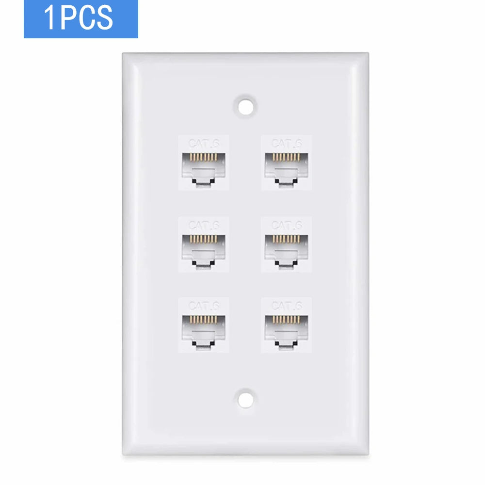 ZOERAX 1PCS Tooless Cat6 Ethernet Wall Plate ,RJ45 Wall Plate,RJ45 Keystone Jack Connector Cover Plate for CAT6/5E Cable
