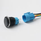 5PCS 16/19/22mm Metal Button Switch  Black Shell Flat Head Waterproof LED Momentary Reset Latching Button Switch 12V 24V 220V