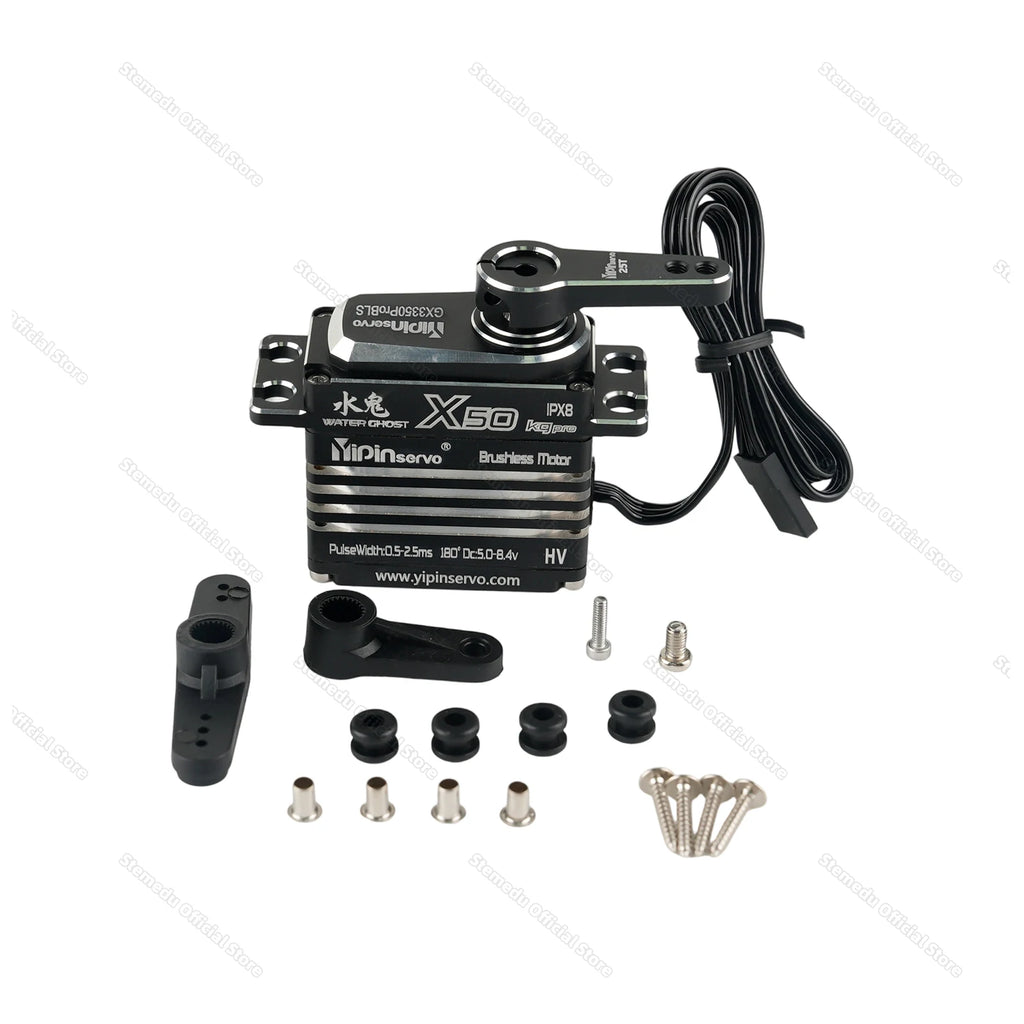 GX Yipin X50 Pro 50KG HV Servo Waterproof IPX8 Digital Brushless Motor for 1/8 1/10 RC Cars/Crawlers 25T Metal Arm Gear 180/270
