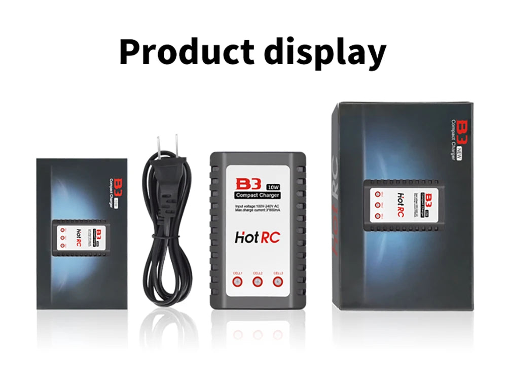 HotRC A400/B3 10W Balance Charger 2S/3S/4S Cells 100V-240V AC EU/US Plug Lipo Battery Fast Charger Remote Control Car Charger