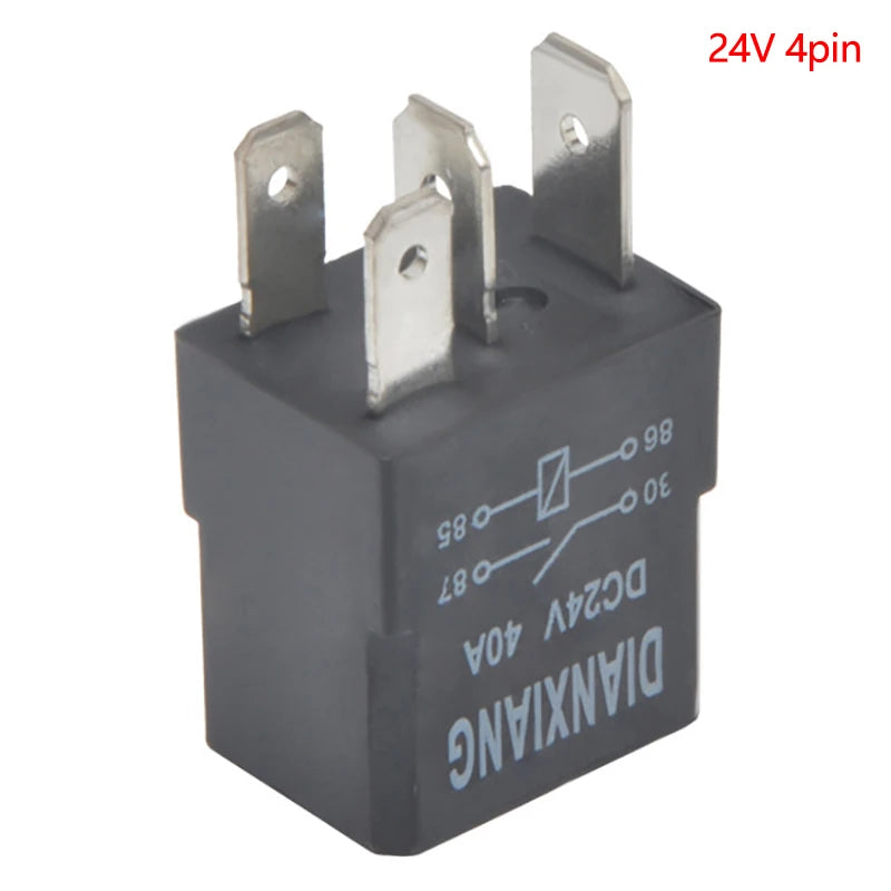 DC 12V/24V 40A Rated Current 1NO 1NC SPDT 4Pin/5Pin Car Relays Socket Automotive Alarm Relay & Wire 40 Amp Auto Accessories