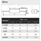 1PCS 1W EE High Precision Resistor 1R-10MR 0.1% Non-Inductive Low Temperature Coefficient Drift Sampling Resistor TCR Metal Film