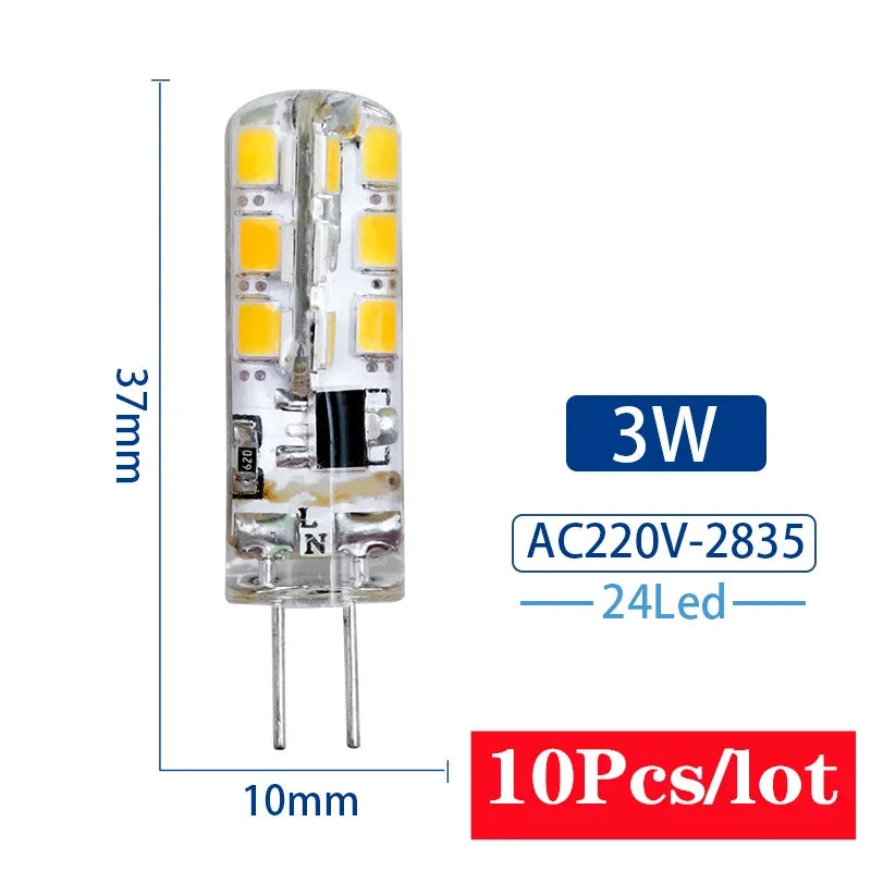 10Pcs/lot G4 LED Light Bulb 2W 3W 4W 5W 7W 9W AC DC12V 220V Corn Lamp SMD2835 Spotlight Chandelier Lighting Replace Halogen Lamp
