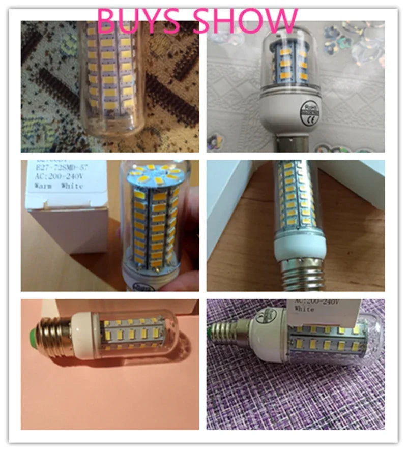 E27 LED Lamp E14 LED SMD 5730 220V Corn Light Bulbs 24 36 56 72LEDs Lamparas LED Chandelie Ampoule Led Light For Home Decoration