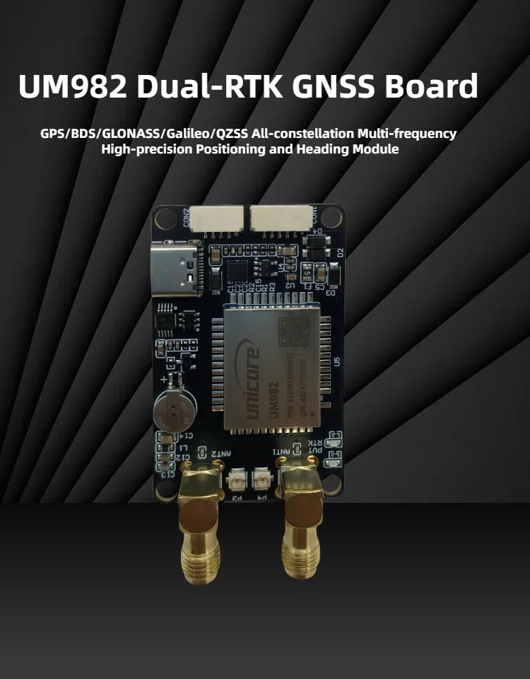 UM982 GNSS Unicorecomm GPS RTK Module Centimeter-Level Differential Relative F9P Positioning Orientation UM981 UM980 for Drone