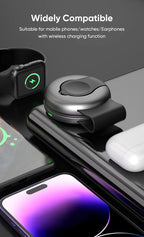 AUFU 3 in 1 Wireless Charging Station Fast Magnetic Foldable Travel Charger Station for iPhone 16 15 14 Pro Apple Watch Airpods
