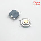 100pcs Tactile Switches 5.2x5.2 Smd Push Button 4*4*1.5mm/1.6/1.7/1.8/1.9/2/2.5/3/3.5/4/4.5/5/6/7/8/9 12V Copper Head Self-reset