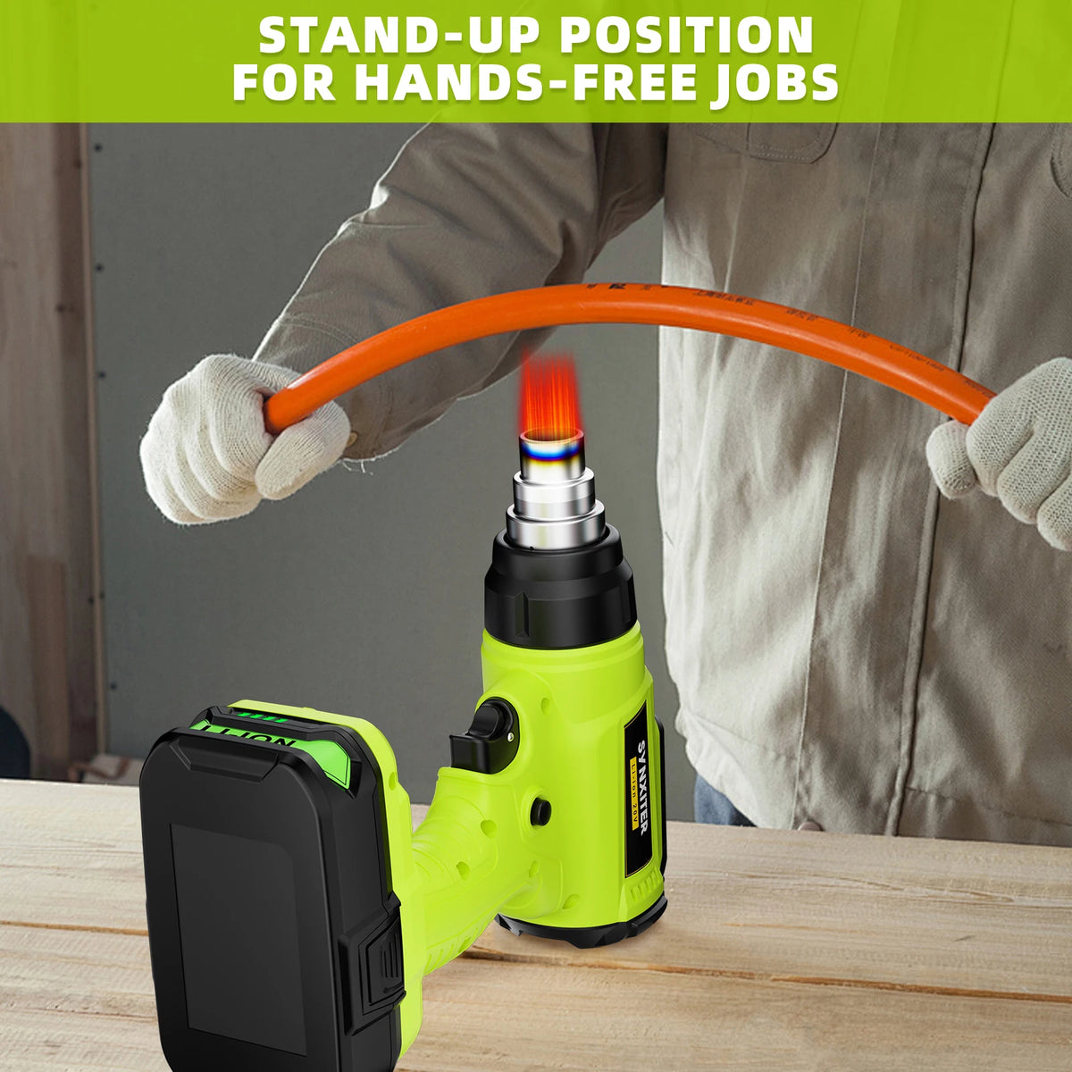 Cordless Heat Gun For Ryobi 18V Battery Electric Handheld Hot Air Gun With Nozzles For DIY Stripping Paint Shrinking Power Tool