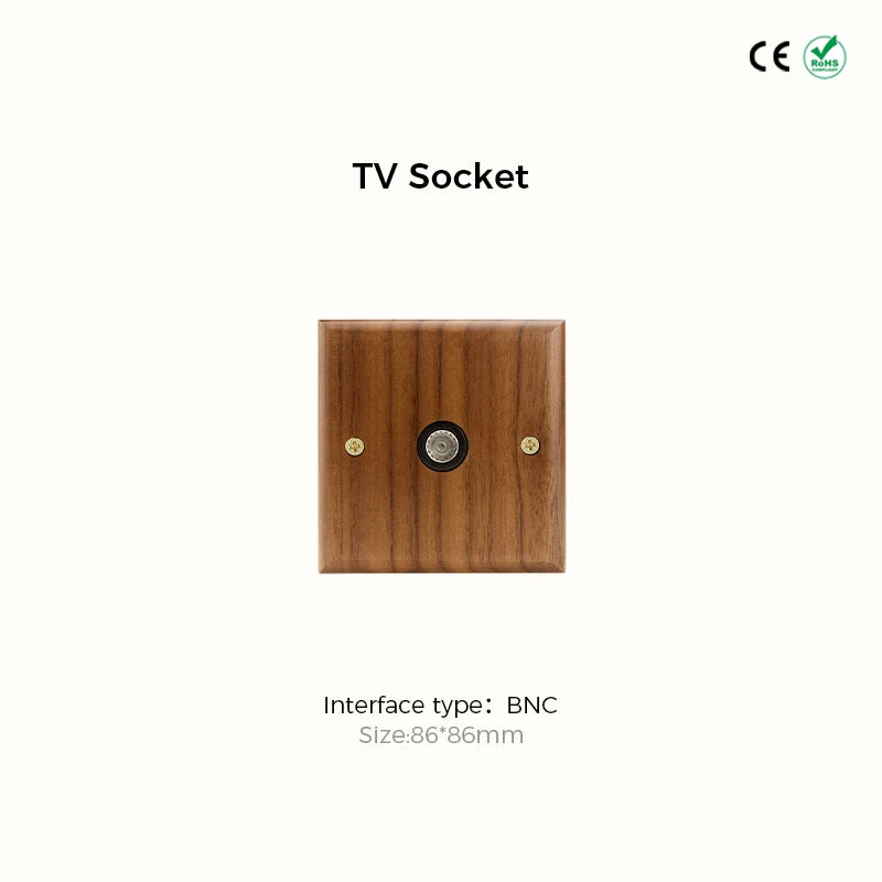 Avoir Retro Black Walnut Panel Toggle Switches USB Type C FR EU Socket Outlet Brass Lever Wall Light Switches Cat6 Rj45 For Home