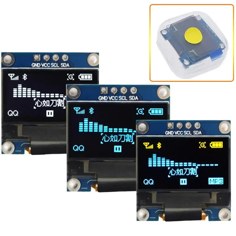 0.96 Inch Blue/White IIC OLED Display - 128x64 Pixels Arduino/RPi/ESP32 Compatible Low Power Compact for DIY & Embedded Projects