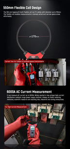 UNI-T UT281D Flexible Rogowski Coil Clamp Meter True RMS High Precision Max 6000A AC Current Measuring Instrument