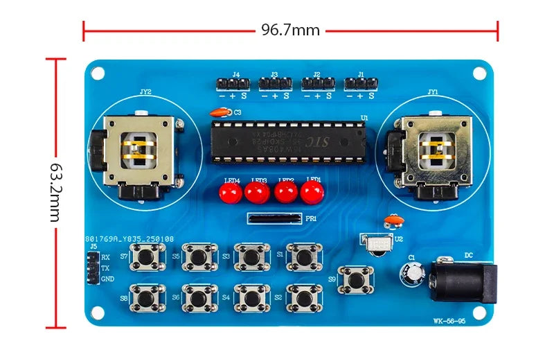 Four Degree of Freedom Assembly Robotic Arm Microcontroller Soldering Kit Acrylic Robotic Arm DIY Maker Learning Parts