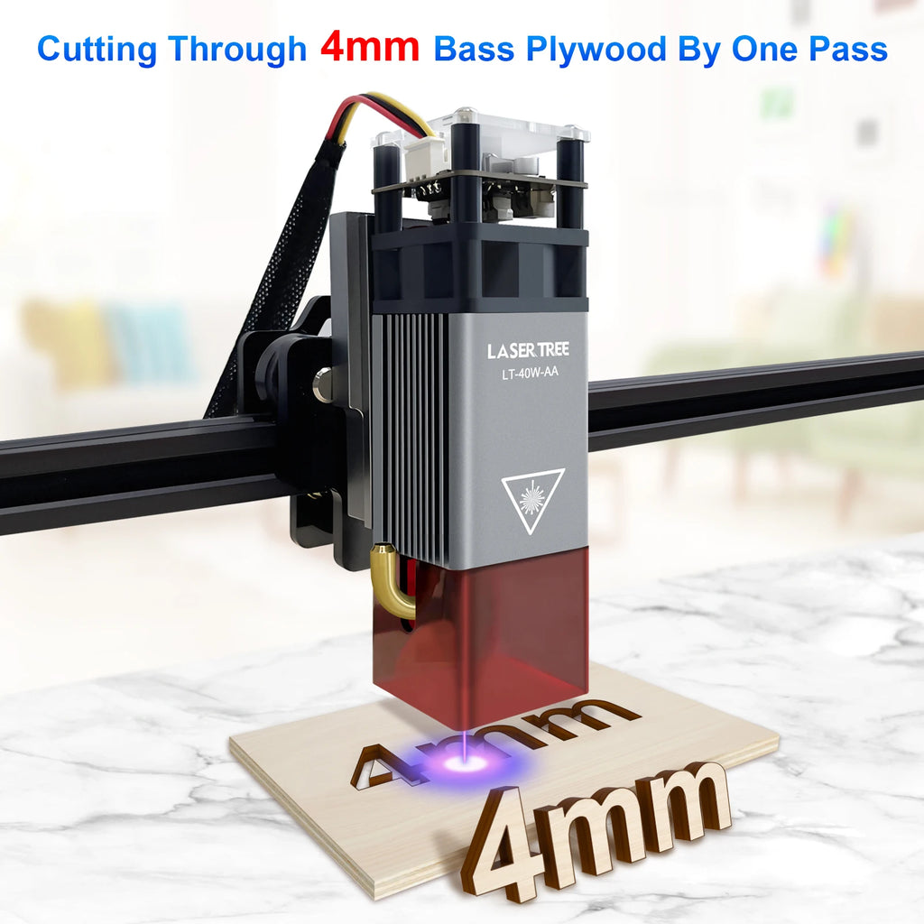 LASER TREE 10W 5W 4W Laser Module, 450nm TTL Blue Light Laser Head for Laser Engraving Wood DIY Creation Tool