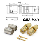 SMA RPSMA Male Plug Female Jack Crimp RF Coaxial Connector Bulkhead RP SMA 5D-FB 50-5 RG5 RG6 LMR300 Cable Wire Terminals 50ohm
