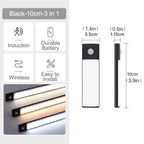 10-60cm USB Rechargeable Ultra-Thin Motion Sensor Light Magnetic Mount  3-Color Adjustment Under Cabinet Light for Home Office