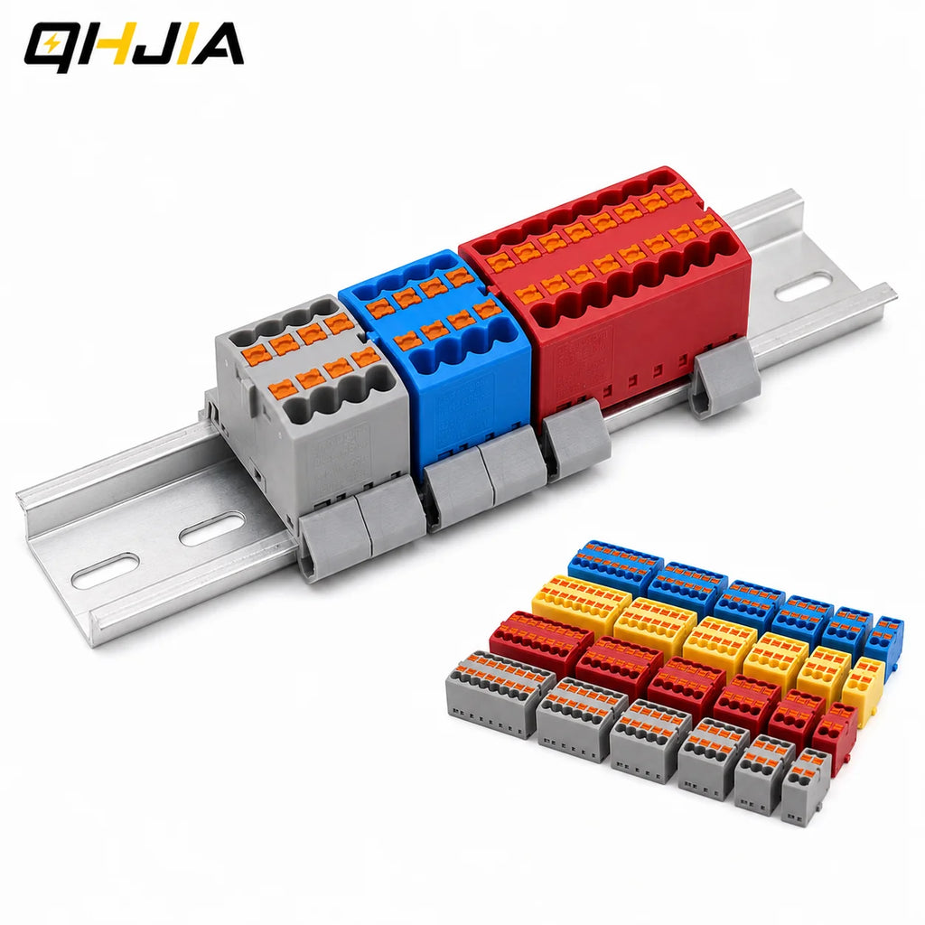 DIN Rail Terminal Block 1/5/10PCS 2.5mm2 Push In Quick Connect Electrical Wire Connector Modular Power Distribution Block