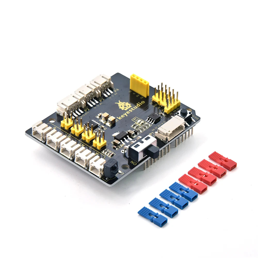 NEW! Keyestudio 8833 Motor Driver Expansion Board PH2.0 USB Cable DC 6-9V for Arduino BT wifi and servo drivers Writing Robot