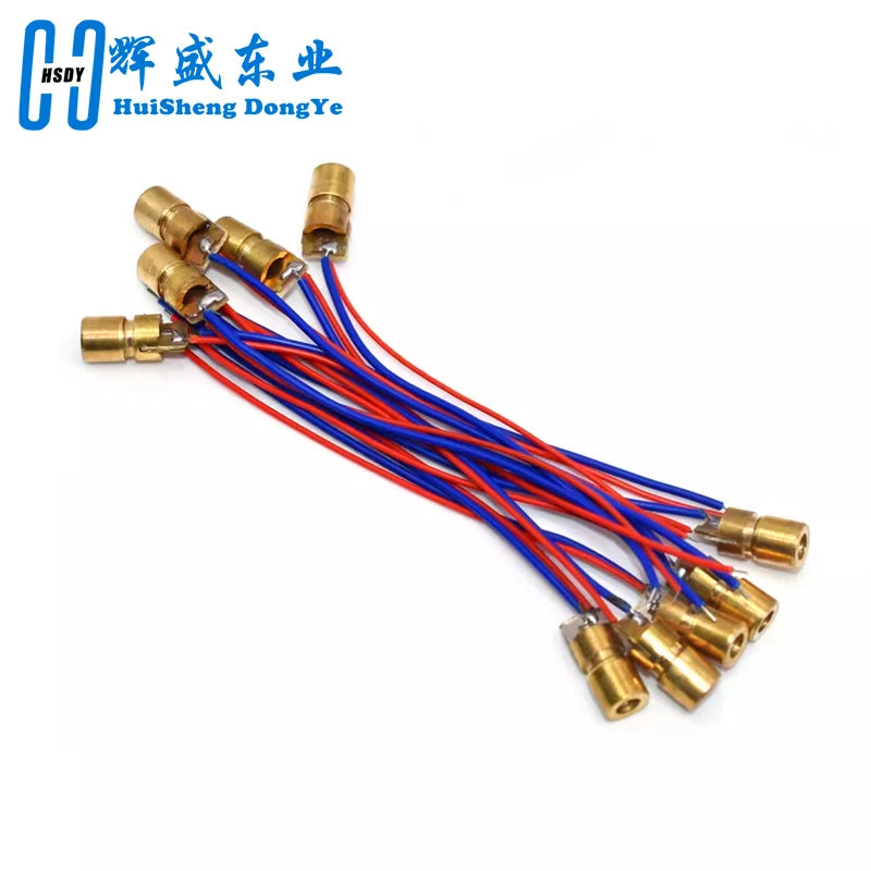 10PCS 5V 650nm 5mW Adjustable Laser Dot Diode Module Red Sight Copper Head Mini Laser Pointer