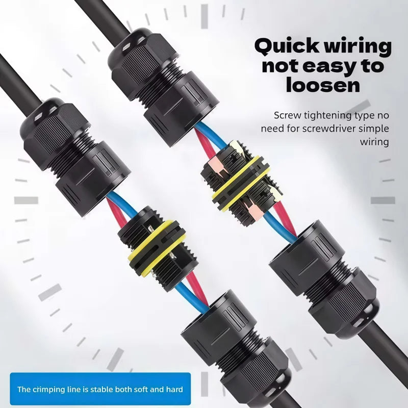 Heavy Duty Quick Connect Terminal Block T-type, IP68 Waterproof 2/3/4/5Pin for Secure & Fast Damp-Proof Wiring Connector