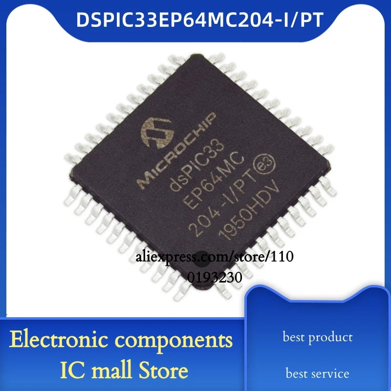 5PCS/LOT     DSPIC33EP64MC204  DSPIC33EP64MC204-I/PT   IC MCU 16BIT 64KB FLASH 44TQFP    In Stock