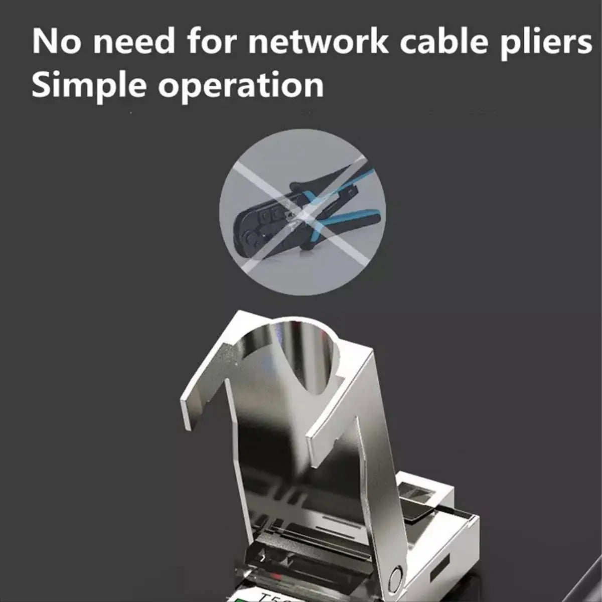ZoeRax 10-Pack RJ45 Cat8 Cat7 Cat6a Connectors, Tool-Free Zinc Alloy Shielded Ethernet Termination Plugs for 23AWG SFTP Cables
