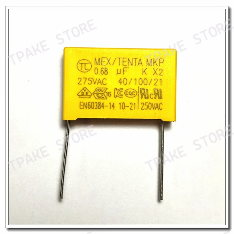 10pcs X2 Safety Capacitor 275V 0.68UF 22mm 684K 275V 680NF Polypropylene Film