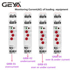 GEYA GRI8-01/02 Over / Under Current Monitoring Relay 10A Current Sensing Relay Din Rail Mounted Current Monitor AC/DC24V-240V