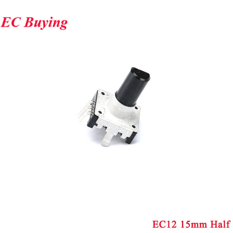 5Pcs/1pc Rotary Encoder EC11 EC12 EC16 15mm 20mm Half Plum Axis Handle Length Code Switch Digital Potentiometer with Switch 5Pin
