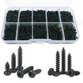 300Pcs M2 Black Phillips Pan Head Self Tapping Screws Assortment Kit, Carbon Steel Round Head Screws Set