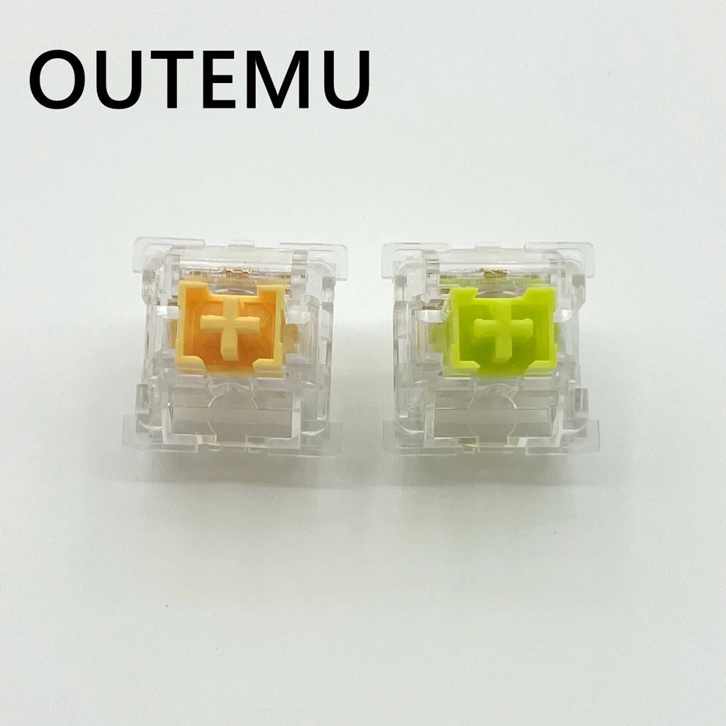 Outemu Silent Switch Crystal Clear PeachV3 LemonV3 Mechanical Keyboard 5Pin Linear Tactile Mute Switchs Transparency Shell Lubed
