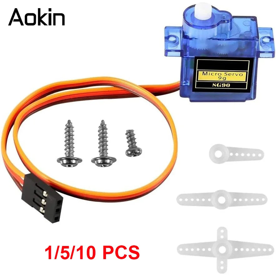 1/5/10 PCS SG90 9G Micro Servo Motor Control for RC Robot Arm Servomotor Toy Airplane Helicopter Aircraft Models 180°