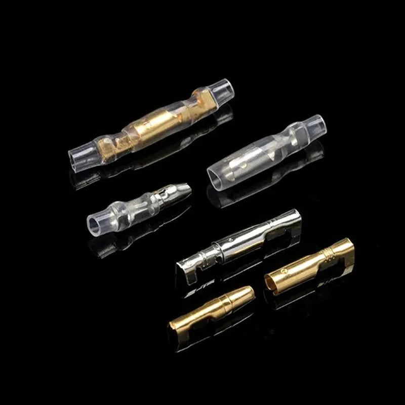 25 50sets 4.0mm bullet Crimp terminal car electrical wire connector diameter Female+Male+sheath Case Cold press terminal 1in2out
