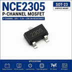 (100 pcs) NCE2305 SOT-23 (Marking 2305) - P-Channel MOSFET -20V -4.1A 45mΩ