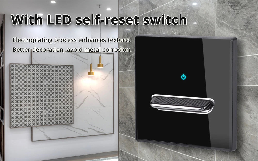 146 13a Reset Toggle Tempered Glass 2Gang UK Socket Switch Combination Panel Power Socket Office Hotel Home Villa Decoration