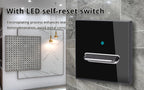 146 13a Reset Toggle Tempered Glass 2Gang UK Socket Switch Combination Panel Power Socket Office Hotel Home Villa Decoration