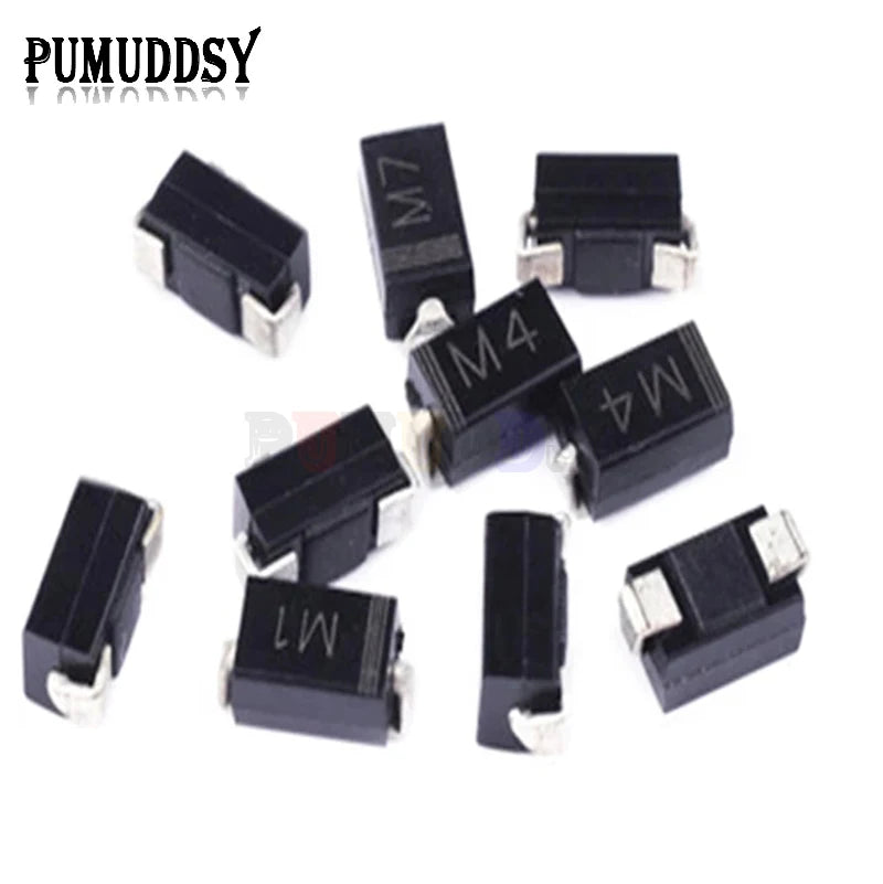 100PCS SMD Fast Switching Schottky Diode M1 M4 M7 S1M S2M S3M SS12 SS14 SS16 SS24 SS26 SS34 SS36 SS54 SS110 SS210 RS1M US1M